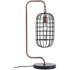 KARE Design Лампа настольная Cage, коллекция "Клетка" 27*60*20, Сталь, Латунь, Керамика, Черный