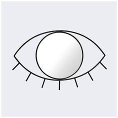 Зеркало настенное Cyclops среднее черное Doiy