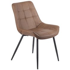 Стул KARA KARLSBACH из экокожи коричневого цвета, на черных ножках 53*44*86 см