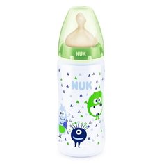 Бутылочка для кормления NUK Monsters с латексной соской зеленая 300 мл c 0 мес