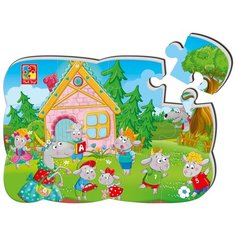 Пазлы на магните "Волк и семеро козлят" 12 элементов Vladi Toys