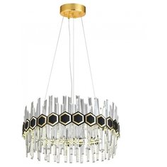 Подвесная светодиодная люстра Natali Kovaltseva LED LAMPS 81321 75W Золото 3000K