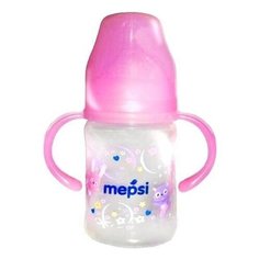 Бутылочка Mepsi с ручками, 150 мл, 6+, розовый