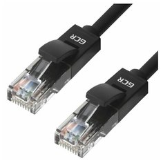 Кабель патч-корд для интернета GCR кат.6 10 Гбит/с медь черный 0.5м