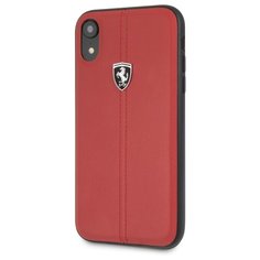 Чехол Ferrari для iPhone XR Heritage W Hard Leather Red