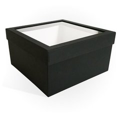 Подарочная коробка с прозрачной крышкой-окном 210х210х110мм «Черный» РутаУпак