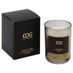 Ароматическая свеча LUXURY -CHAMPAGNE (Шампанское) в стеклянном дымчатом стакане, 10.5 см EDG