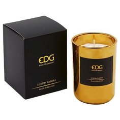 Ароматическая свеча LUXURY - BLACK ROSE&OUD (Чёрная Роза и Уд) в золотом стеклянном стакане, 10.5 см EDG