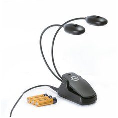 K&M 12270-000-55 Двойная светодиодная подсветка Twin Head, 2x4 светодиода, 2x2500 Lux, отдельная регулировка яркости, работа от батареек или от сети