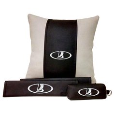 67612 Подарочный набор с логотипом LADA, подушка в салон, накладки и ключница Auto Premium