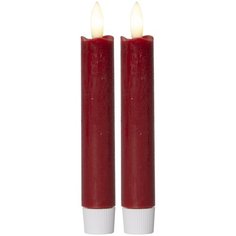 Свечи светодиодные FLAMME, 2 шт., с таймером, высота - 15 см, цвет - красный, 062-13 Star Trading