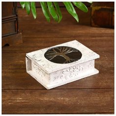 Шкатулка "Древо жизни" 10,5х15х5 см, дерево, серебро 5514806 Сима ленд