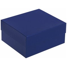Коробка сатин, крышка-дно, синяя 22*19,7*9,9 см Ниенаprint