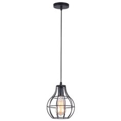 Люстра лофт подвесная 1*60Вт E27 MD.1705-1-P BK Imex