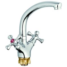 Смеситель G-Lauf QML4-A827 для кухни двуручковый с поворотным изливом