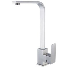 Смеситель Diadonna D34443130S для кухни (мойки) с высоким изливом из нержавеющей стали, хромированный с сатиновым покрытием, поворотный