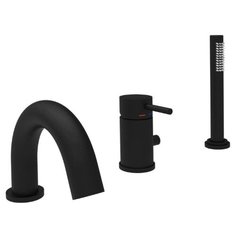 Смеситель Paffoni, серии LIGHT, на борт ванны на 3 отверстия, черный матовый LIG047NO