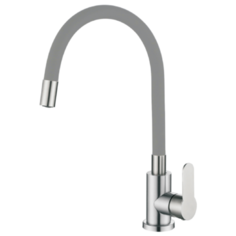 Кухонный смеситель T40193B-5 с гибким изливом серый OUTE