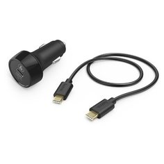 Автомобильное зар./устр. Hama H-183327 3A (PD+QC) универсальное кабель USB Type C черный (00183327)