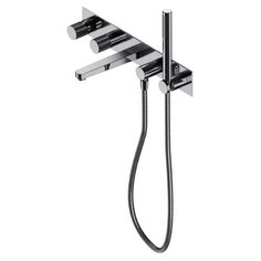 Встраиваемый смеситель для ванны Omnires Contour CT8037/1CR на 2 источника, с изливом, хром