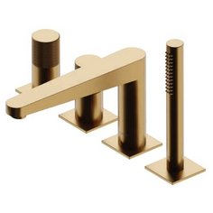 Смеситель на борт ванны Omnires Contour CT8032GLB на 4 отверстия, с ручным душем, золото