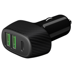 Aвтомобильное зарядное устройство Deppa 2 порта USB-A + USB-C, быстрая зарядка PD, QC 3.0, 42Вт