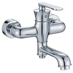 HAIBA Смеситель для ванны латунный с поворотным изливом и душевой лейкой, хромированный HB60181