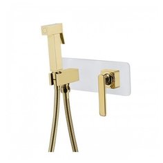 Смеситель с гигиеническим душем Lemark Mista LM6419WG встраиваемый белый золото