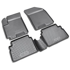 Коврики в салон CHEVROLET Aveo 2004-2012, 4 шт. (полиуретан, серые) Element