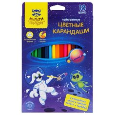 Мульти-Пульти Карандаши цветные Енот в космосе, 18 цветов (CP_29298)