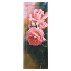 Картина РОЗЫ шелкография/росписная рама,75х25 см РАПИРА