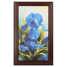 Картина ГОЛУБОЙ ИРИС шелкография,65х35 см РАПИРА