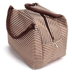 Термосумка для ланч-бокса в полоску «ГОРЯЧИЙ ОБЕД» коричневая Bradex TK 0265