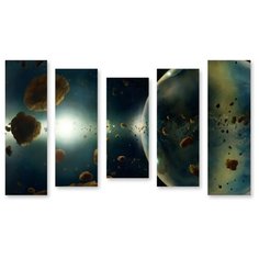 Модульная картина на холсте "Астероиды" 120x76 см Modulka.Ru