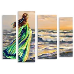 Модульная картина на холсте "Бегущая по волнам" 120x98 см Modulka.Ru