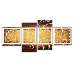 Модульная картина на холсте "Бежевые узоры" 170x82 см Modulka.Ru