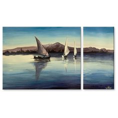 Модульная картина на холсте "Акварельные паруса" 150x86 см Modulka.Ru