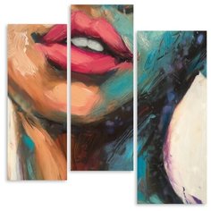 Модульная картина на холсте "Алые губы" 120x112 см Modulka.Ru