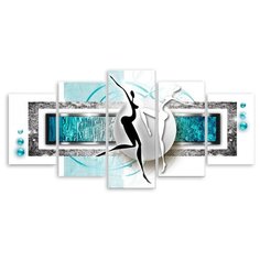 Модульная картина на холсте "Бело-черный танец" 120x60 см Modulka.Ru