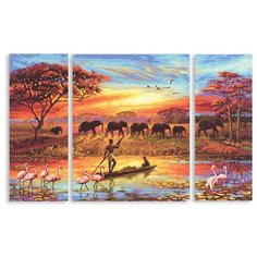 Модульная картина на холсте "Африканский пейзаж" 170x106 см Modulka.Ru