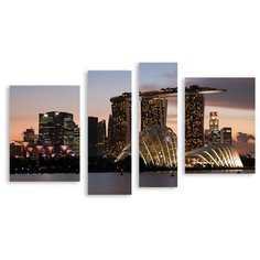 Модульная картина на холсте "Архитектура Сингапура" 90x53 см Modulka.Ru
