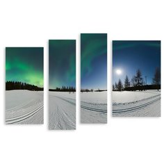 Модульная картина на холсте "Северное сияние" 170x116 см Modulka.Ru