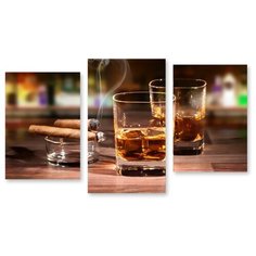 Модульная картина на холсте "Виски со льдом" 120x71 см Modulka.Ru