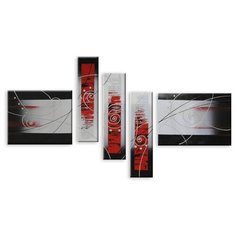 Модульная картина на холсте "Красно-белый орнамент" 170x106 см Modulka.Ru