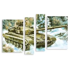 Модульная картина на холсте "В зимнем лесу" 120x82 см Modulka.Ru