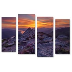 Модульная картина на холсте "Огненный закат" 170x115 см Modulka.Ru