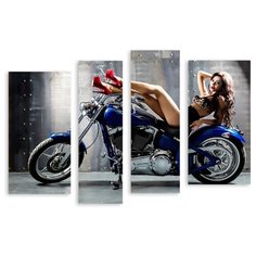 Модульная картина на холсте "Гламурная девушка" 150x106 см Modulka.Ru