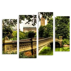 Модульная картина на холсте "Золотой мост" 120x89 см Modulka.Ru