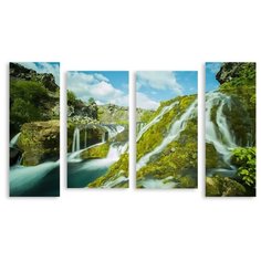 Модульная картина на холсте "Водопады" 170x102 см Modulka.Ru