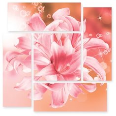 Модульная картина на холсте "Розовое чудо" 150x156 см Modulka.Ru